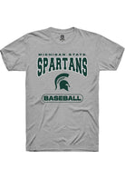 Michigan State Spartans Grey Baseball Short Sleeve T-Shirt