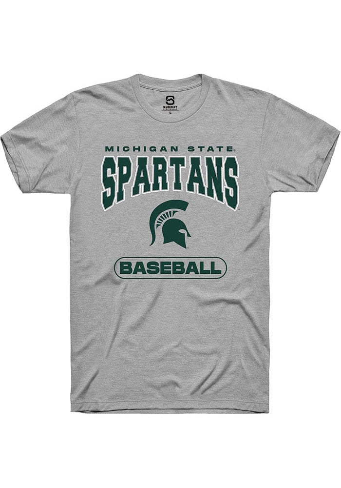 Michigan State Spartans Grey Baseball Short Sleeve T-Shirt