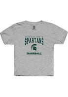 Michigan State Spartans Youth Grey Baseball Short Sleeve T-Shirt