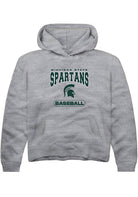 Michigan State Spartans Youth Grey Baseball Long Sleeve Hoodie