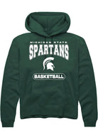 Michigan State Spartans Mens Green Basketball Long Sleeve Hoodie