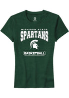 Michigan State Spartans Womens Green Basketball Short Sleeve T-Shirt
