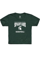 Michigan State Spartans Youth Green Basketball Short Sleeve T-Shirt