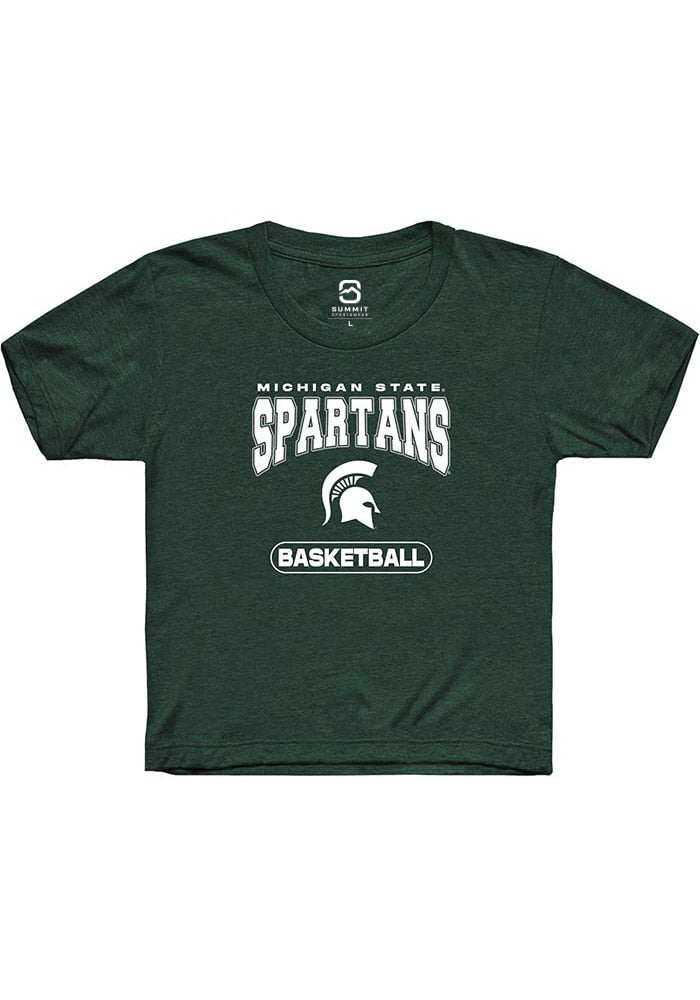 Michigan State Spartans Youth Green Basketball Short Sleeve T-Shirt