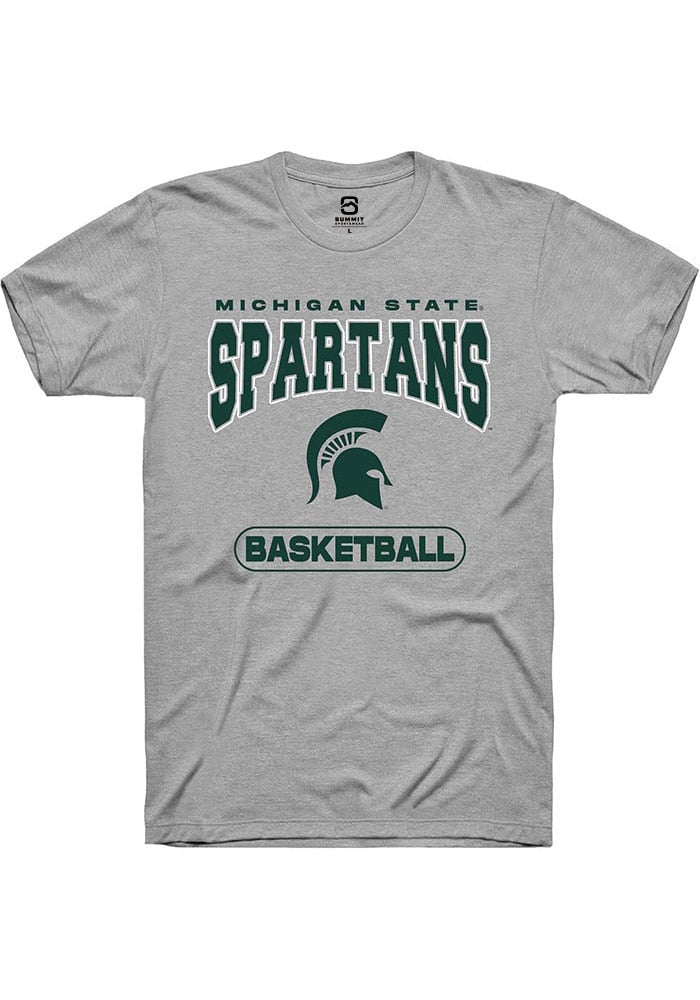 Michigan State Spartans Grey Basketball Short Sleeve T-Shirt