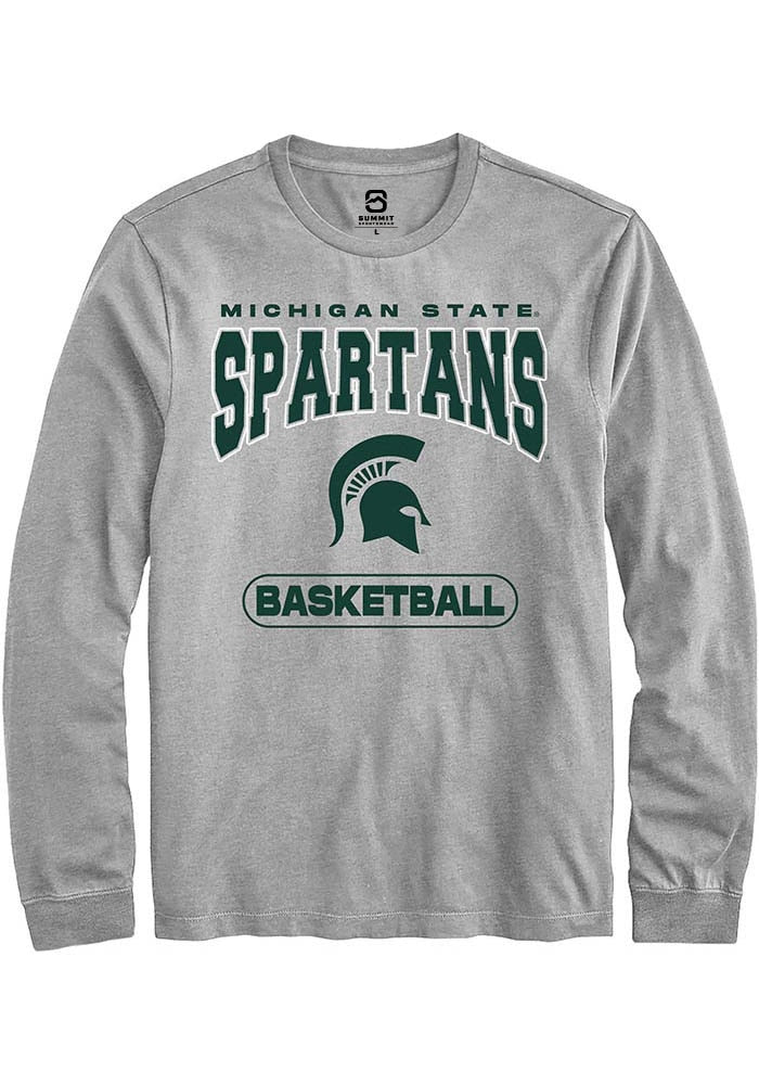 Michigan State Spartans Grey Basketball Long Sleeve T-Shirt