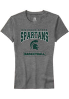 Michigan State Spartans Womens Grey Basketball Short Sleeve T-Shirt