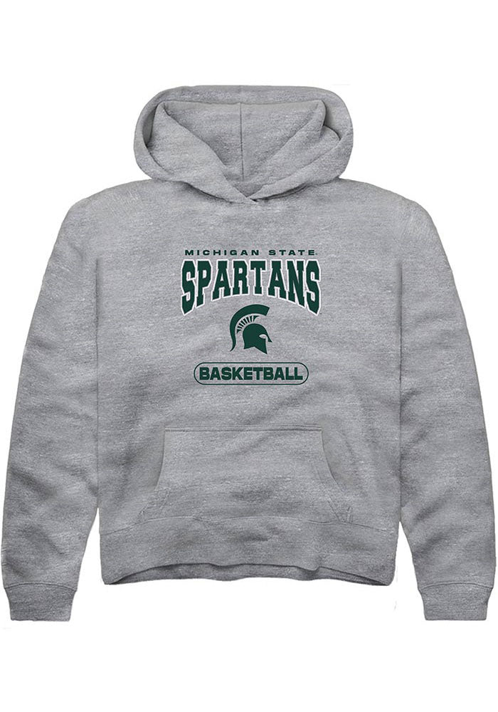 Michigan State Spartans Youth Grey Basketball Long Sleeve Hoodie