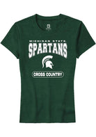Michigan State Spartans Womens Green Cross Country Short Sleeve T-Shirt