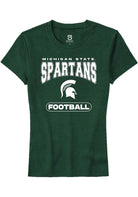 Michigan State Spartans Womens Green Football Short Sleeve T-Shirt