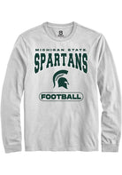 Michigan State Spartans White Football Design Long Sleeve T-Shirt