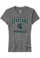 Michigan State Spartans Womens Grey Football Short Sleeve T-Shirt