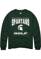 Michigan State Spartans Mens Green Golf Long Sleeve Crew Sweatshirt