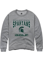 Michigan State Spartans Mens Grey Golf Long Sleeve Crew Sweatshirt