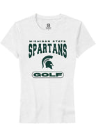 Michigan State Spartans Womens White Golf Short Sleeve T-Shirt