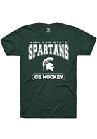 Michigan State Spartans Green Ice Hockey Short Sleeve T-Shirt