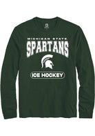 Michigan State Spartans Green Ice Hockey Long Sleeve T-Shirt