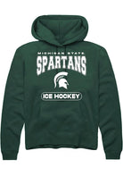 Michigan State Spartans Mens Green Ice Hockey Long Sleeve Hoodie
