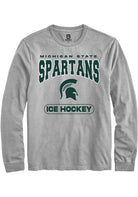 Michigan State Spartans Grey Ice Hockey Long Sleeve T-Shirt
