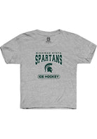 Michigan State Spartans Youth Grey Ice Hockey Short Sleeve T-Shirt