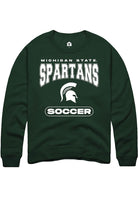 Michigan State Spartans Mens Green Soccer Long Sleeve Crew Sweatshirt