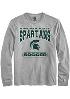 Michigan State Spartans Grey Soccer Long Sleeve T-Shirt