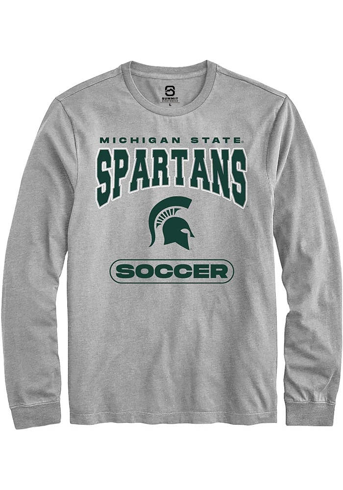 Michigan State Spartans Grey Soccer Long Sleeve T-Shirt