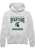Michigan State Spartans Mens White Soccer Long Sleeve Hoodie