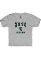 Michigan State Spartans Youth Grey Soccer Short Sleeve T-Shirt