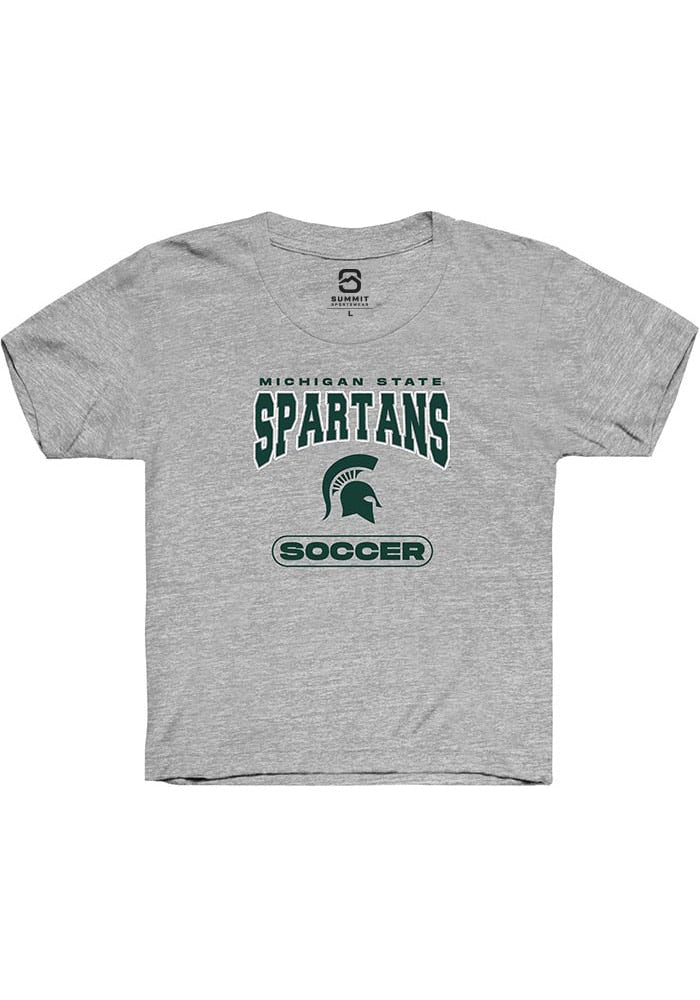 Michigan State Spartans Youth Grey Soccer Short Sleeve T-Shirt