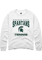 Michigan State Spartans Mens White Tennis Long Sleeve Crew Sweatshirt