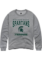 Michigan State Spartans Mens Grey Tennis Long Sleeve Crew Sweatshirt