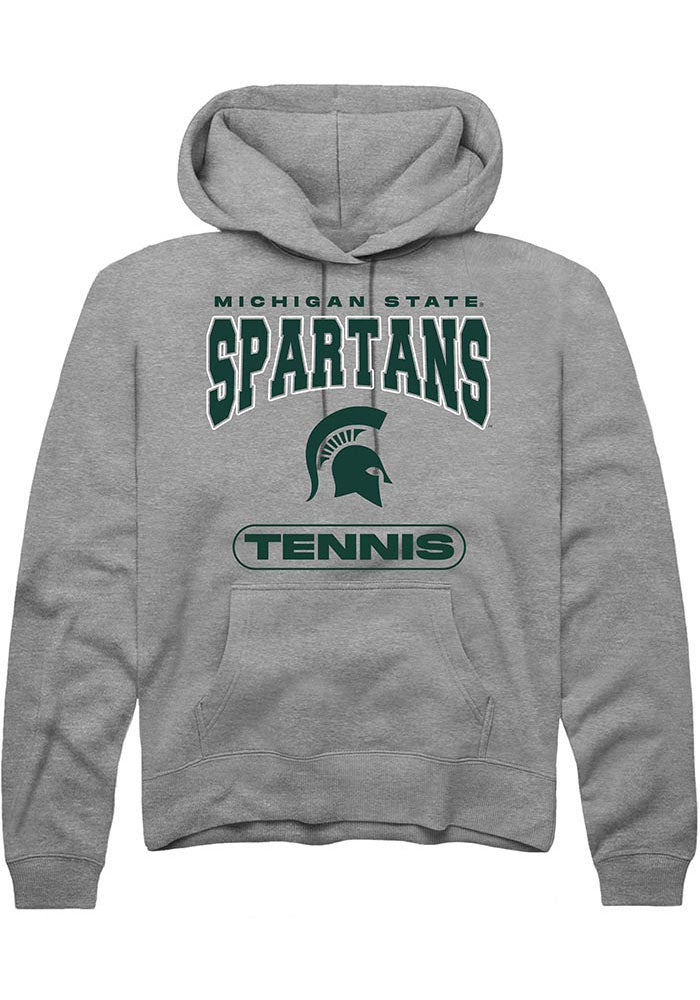 Michigan State Spartans Mens Grey Tennis Long Sleeve Hoodie