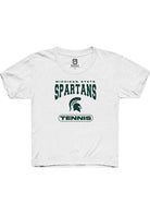 Michigan State Spartans Youth White Tennis Short Sleeve T-Shirt