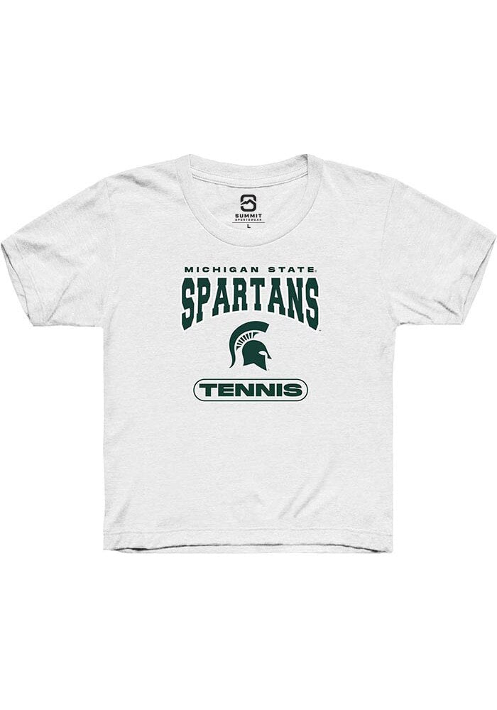 Michigan State Spartans Youth White Tennis Short Sleeve T-Shirt
