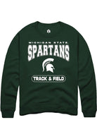 Michigan State Spartans Mens Green Track & Field Long Sleeve Crew Sweatshirt