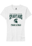 Michigan State Spartans Womens White Track & Field Short Sleeve T-Shirt