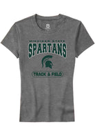Michigan State Spartans Womens Grey Track & Field Short Sleeve T-Shirt