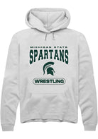 Michigan State Spartans Mens White Wrestling Long Sleeve Hoodie