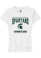 Michigan State Spartans Womens White Wrestling Short Sleeve T-Shirt