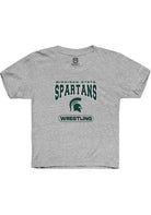 Michigan State Spartans Youth Grey Wrestling Short Sleeve T-Shirt