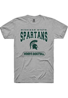 Michigan State Spartans Grey Women's Basketball Short Sleeve T-Shirt
