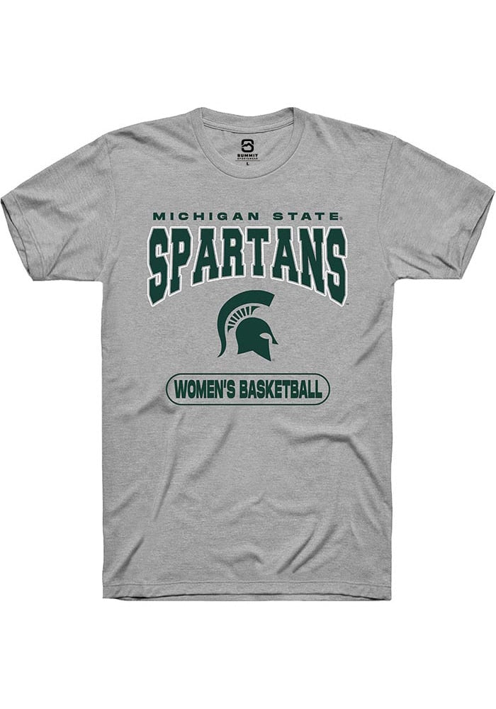 Michigan State Spartans Grey Women's Basketball Short Sleeve T-Shirt