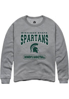 Michigan State Spartans Mens Grey Women's Basketball Long Sleeve Crew Sweatshirt