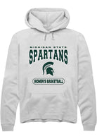 Michigan State Spartans Mens White Women's Basketball Long Sleeve Hoodie