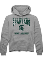 Michigan State Spartans Mens Grey Women's Basketball Long Sleeve Hoodie