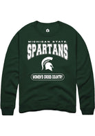 Michigan State Spartans Mens Green Women's Cross Country Long Sleeve Crew Sweatshirt