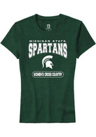 Michigan State Spartans Womens Green Women's Cross Country Short Sleeve T-Shirt