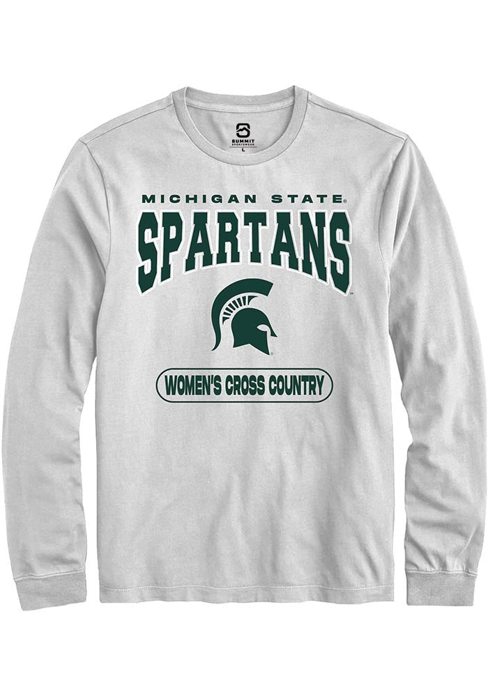 Michigan State Spartans White Women's Cross Country Long Sleeve T-Shirt