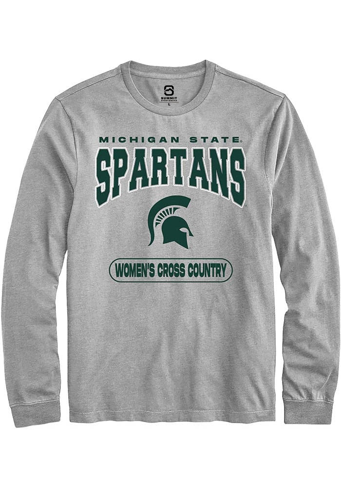Michigan State Spartans Grey Women's Cross Country Long Sleeve T-Shirt